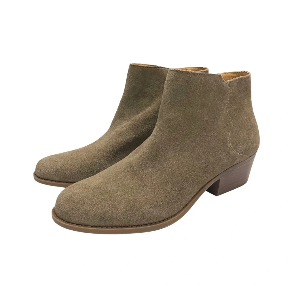 NEW Sole Society Breyon Genuine Suede Taupe Boots - Picture 2 of 9